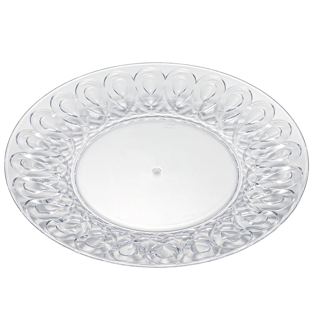 Creative transparent bar home fruit plate snack plate two-piece set peacock pattern acrylic plastic candy plate