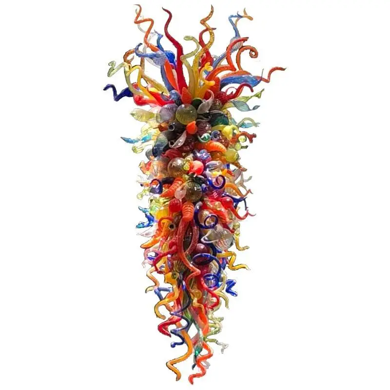 LED Chandeliers & Pendant Lights Chihuly Style Chandelier 2022 Crystal Hand Blown Colored Glass OEM ODM Service CE Chain 360