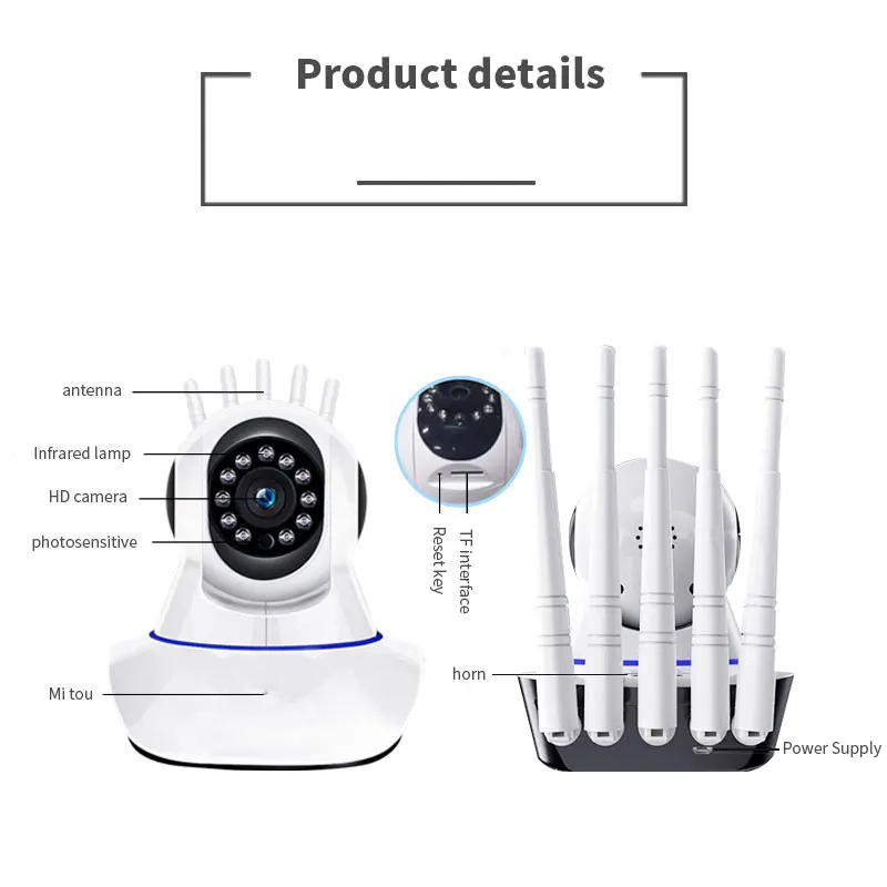 CA Q8 360 camera baby monitor HD wireless wifi camera small Wifi P2P Two Way Audio Home Security Camera