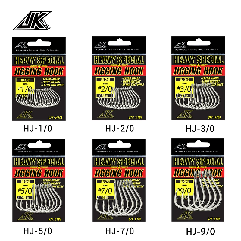 Hot Selling JK 4X Strong Heavy Duty Special Assist Hook Rust-Resist Coating With circle ring Saltwater Fishing Hooks