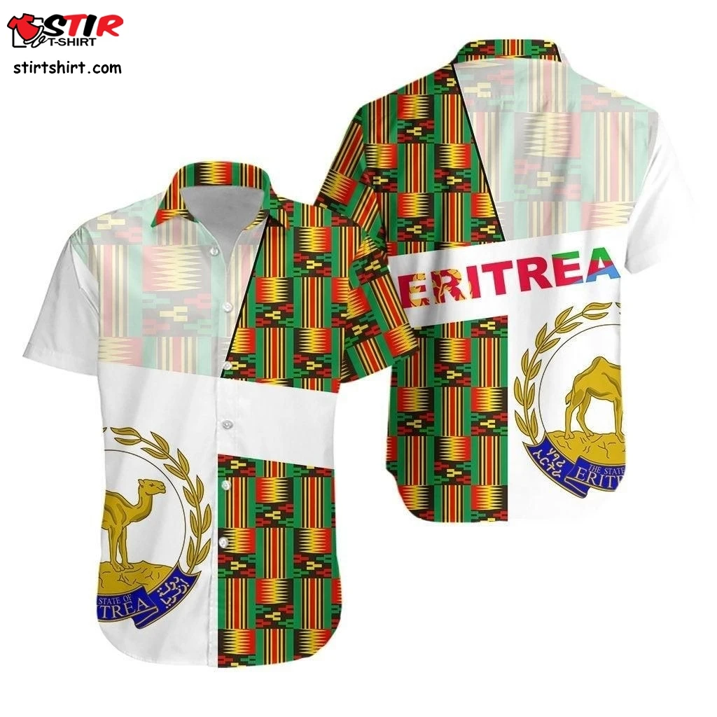 Asmara Eritrean Flag Button-down Shirt For Men Hawaiian Shirt Custom Wholesale Eritrea Lion Proud Olive Symbol Unisex Shirt