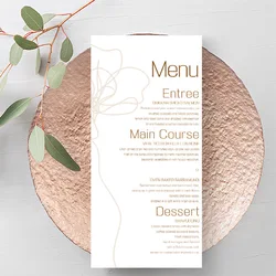 wedding menu card cusrom logo flora printing personalized text