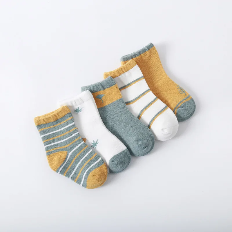 5 Pairs Baby Socks 0-1Y  Newborn Socks Kids Girls Sock Shoes Cartoon Printing