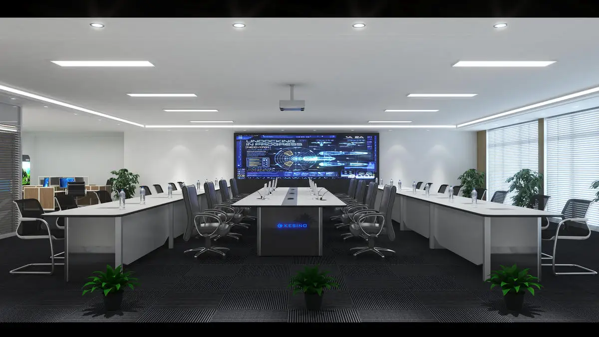 Kesino коммерческая мебель высокое качество современный стиль светодиодное освещение офисный Конференц-стол стол для управления Центром планирования