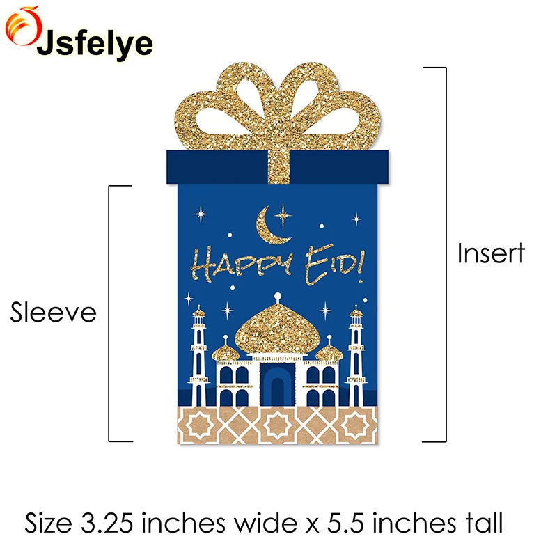 Big Dot of Happiness Ramadan Eid Mubarak Party Money and Gift Card Sleeves Nifty Gifty Card Holders