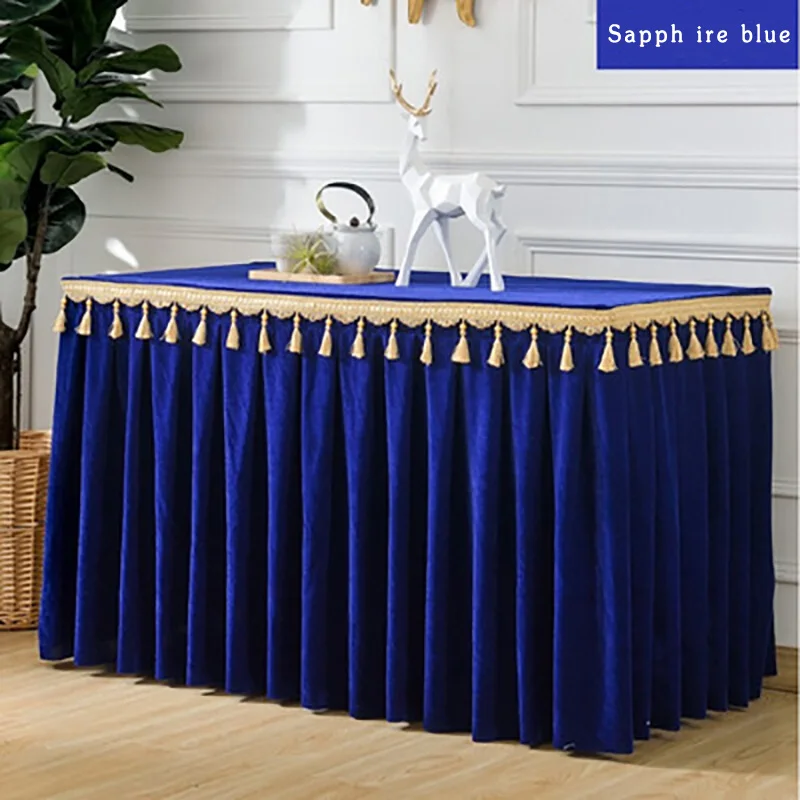 
Wholesale Party Gold velvet Table Cover For Wedding Decoration 