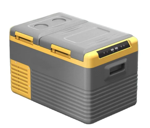 Competitive Price 24V/12V Electric Car Truck Fridge AC.684.086 45L MIni Refrigerator 45DB Silent and Durable Grey and Yellow