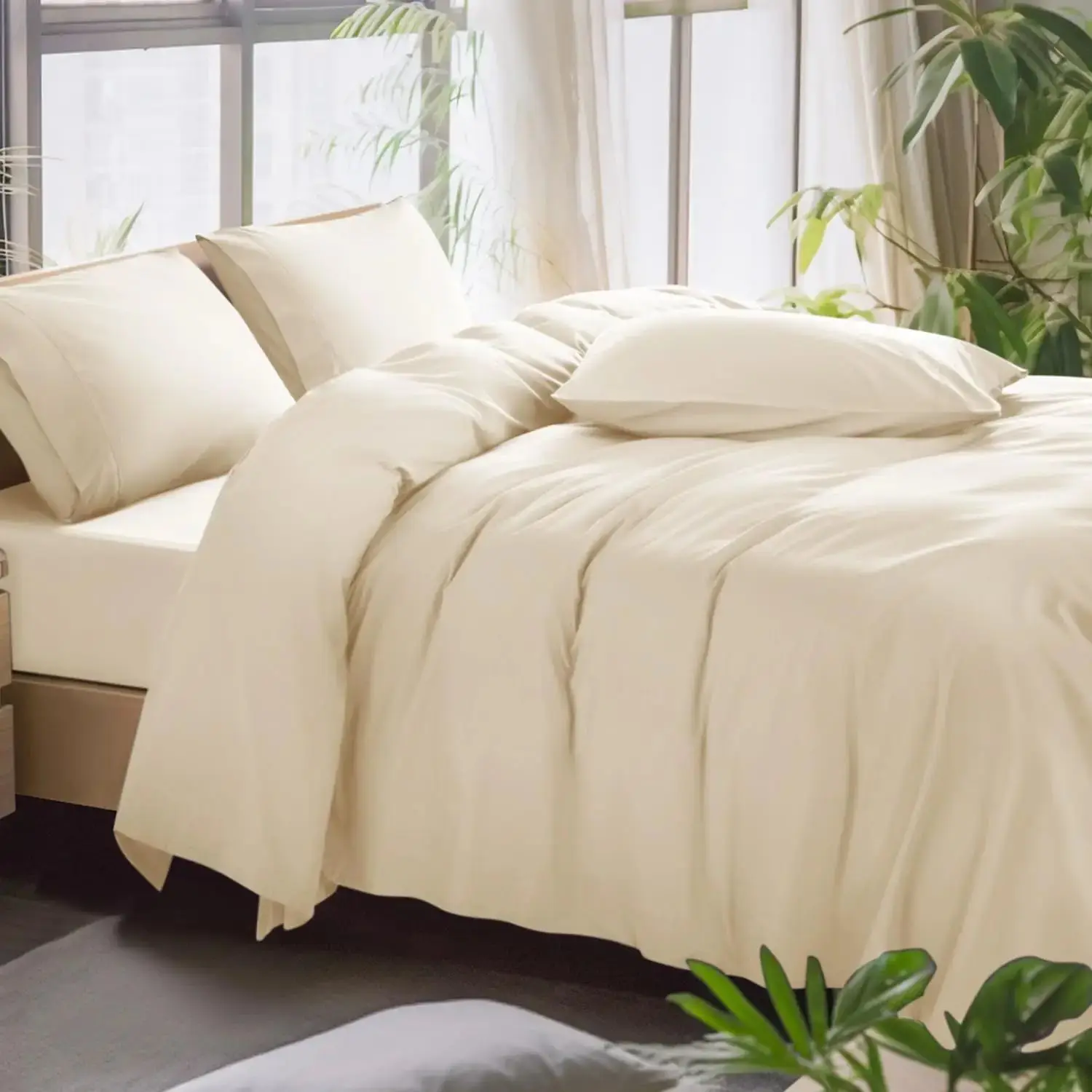 100% Egyptian Cotton King Size Sheet Set 1000 Thread Count Luxury Cotton Bed Sheets Breathable & Cooling Bedding and Pillowcases