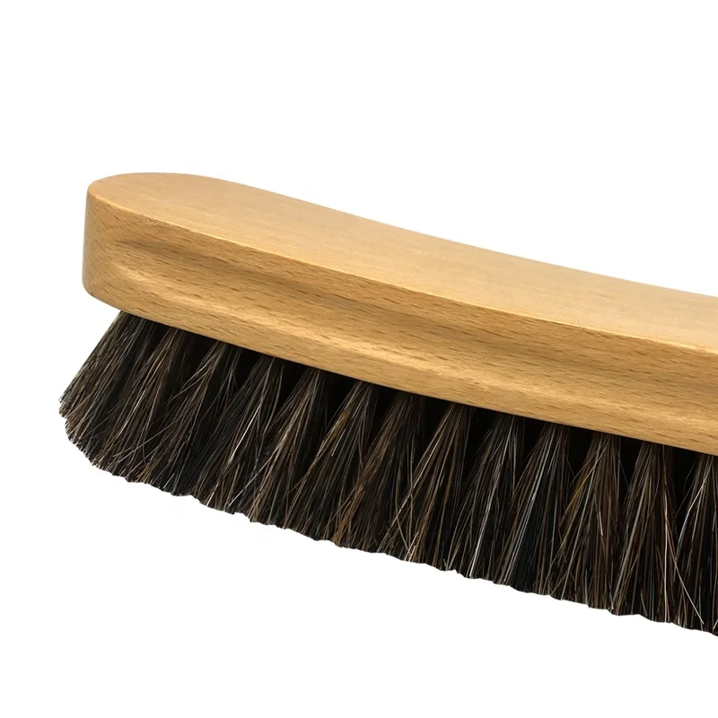 Wholesale LOW MOQ 100% Horse Hair Wood Shoe Cleaning Brush