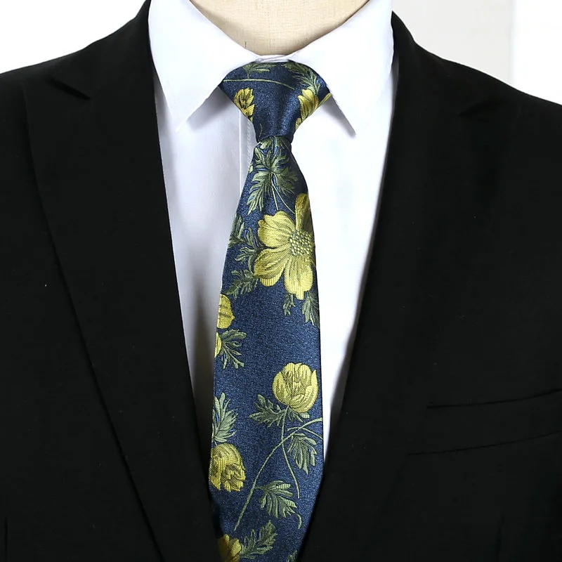 Wholesale Classic Jacquard Striped Plaid Paisley Red Flower 7CM Narrow Slim Neck Tie