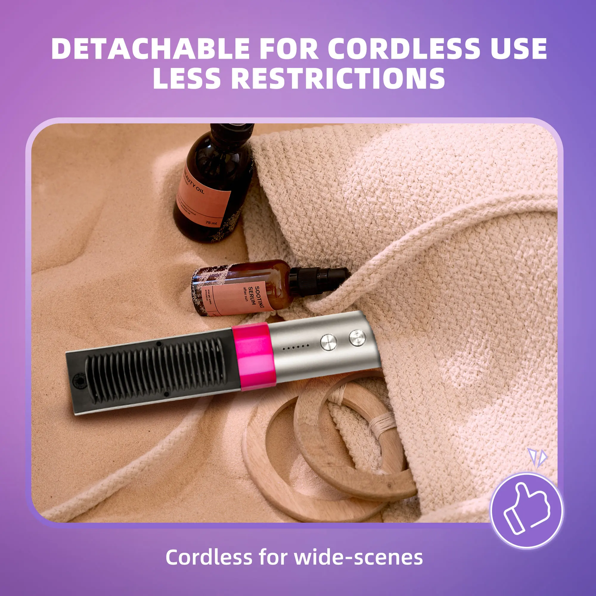 New Launch Wireless K Skin Hair Cares Straightener Comb 2 In 1 Wireless USB Rechargeable Hair Straightener Comb