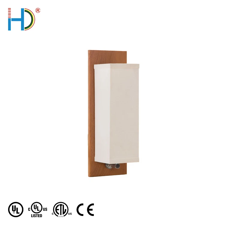 UL listed Classic Rectangle White Wood Wall Mounted sconce bedside headboard Wall Light For Hotel