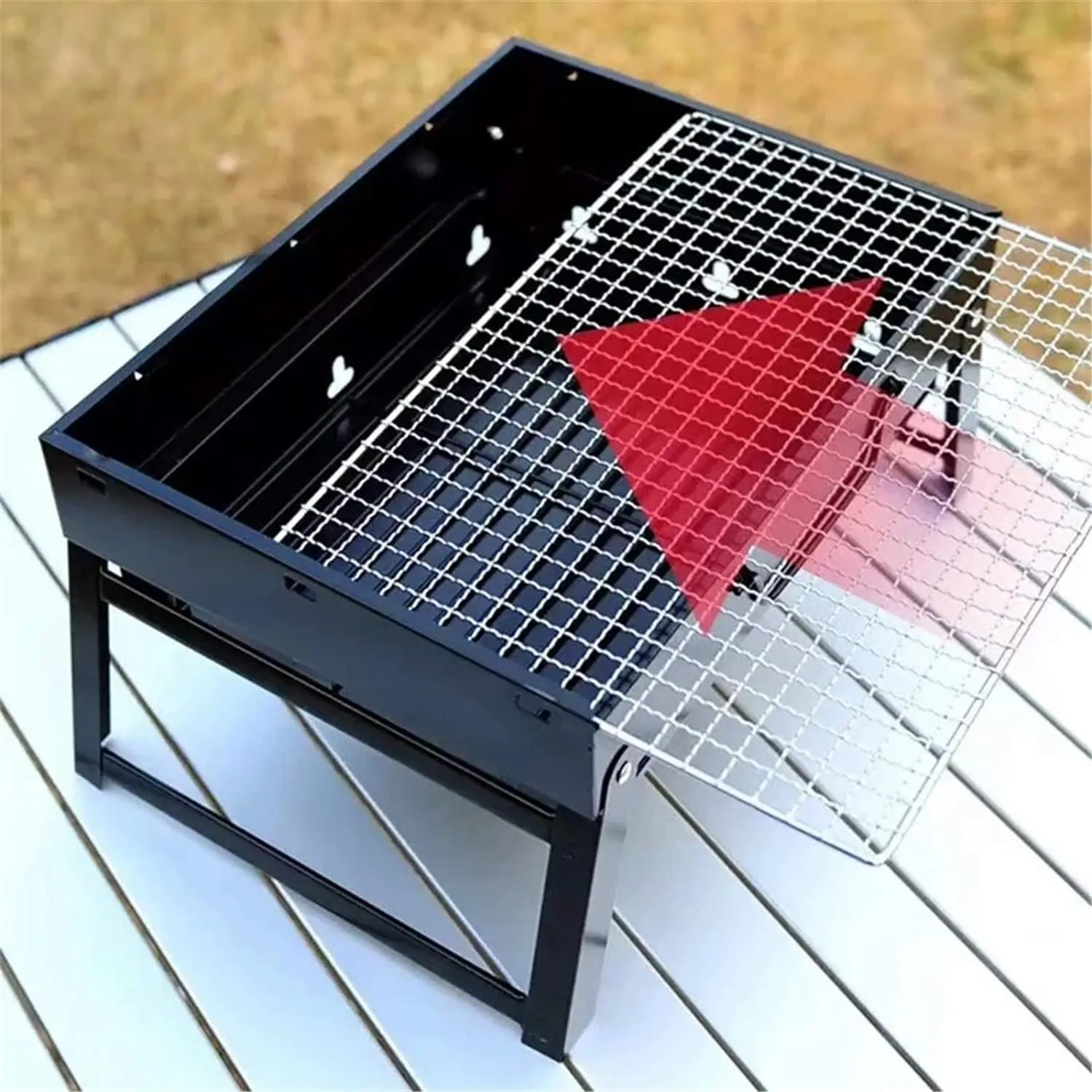 Barbecue Portable Charcoal BBQ Grill Folding Barbecue Kabob Stove Camping Outdoor Portable Barbecue