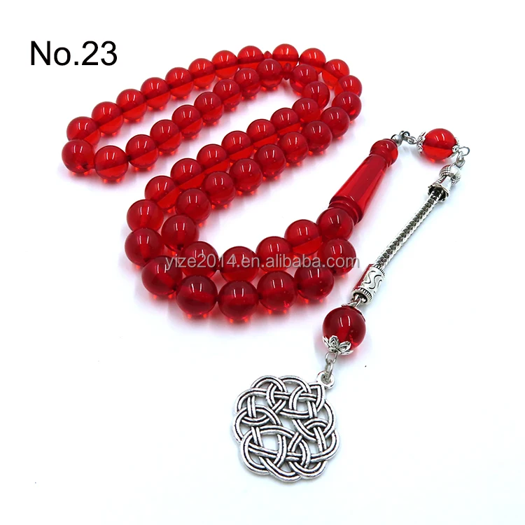 Muslim Tasbeeh 51 beads solid colored resin material metal tassel prayer beads Jewelry