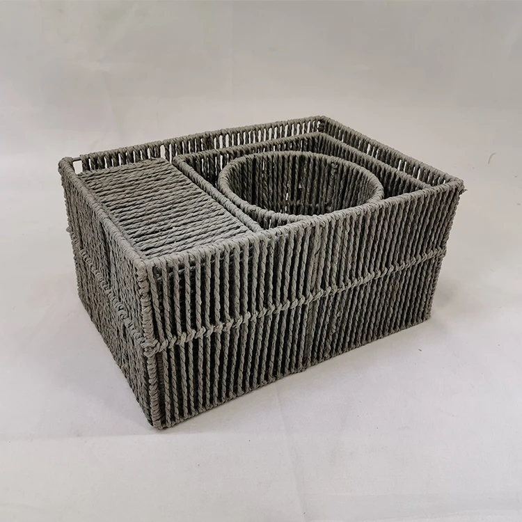 Multifunctional Storage Basket Mini Size Paper Rope Storage Basket Luxurious Storage Basket