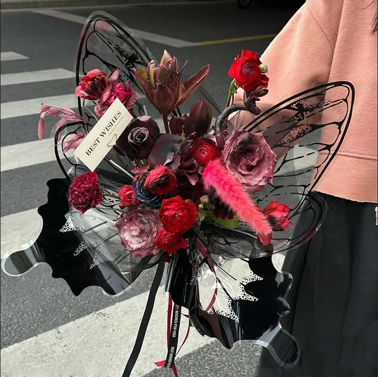 New Styles Butterfly Flower Wrapping Paper Florist Bouquet Packaging DIY Gifts Wedding Floral Cellophane Paper Party Supplies