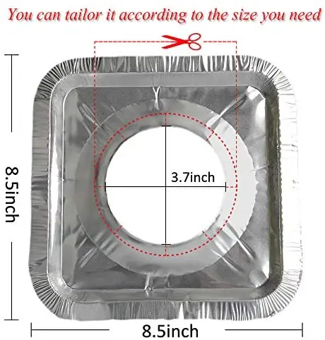 LFGB approved high temperature resistant non-stick disposable Aluminum Foil Gas Tin Stove Top Burner Cover Mat