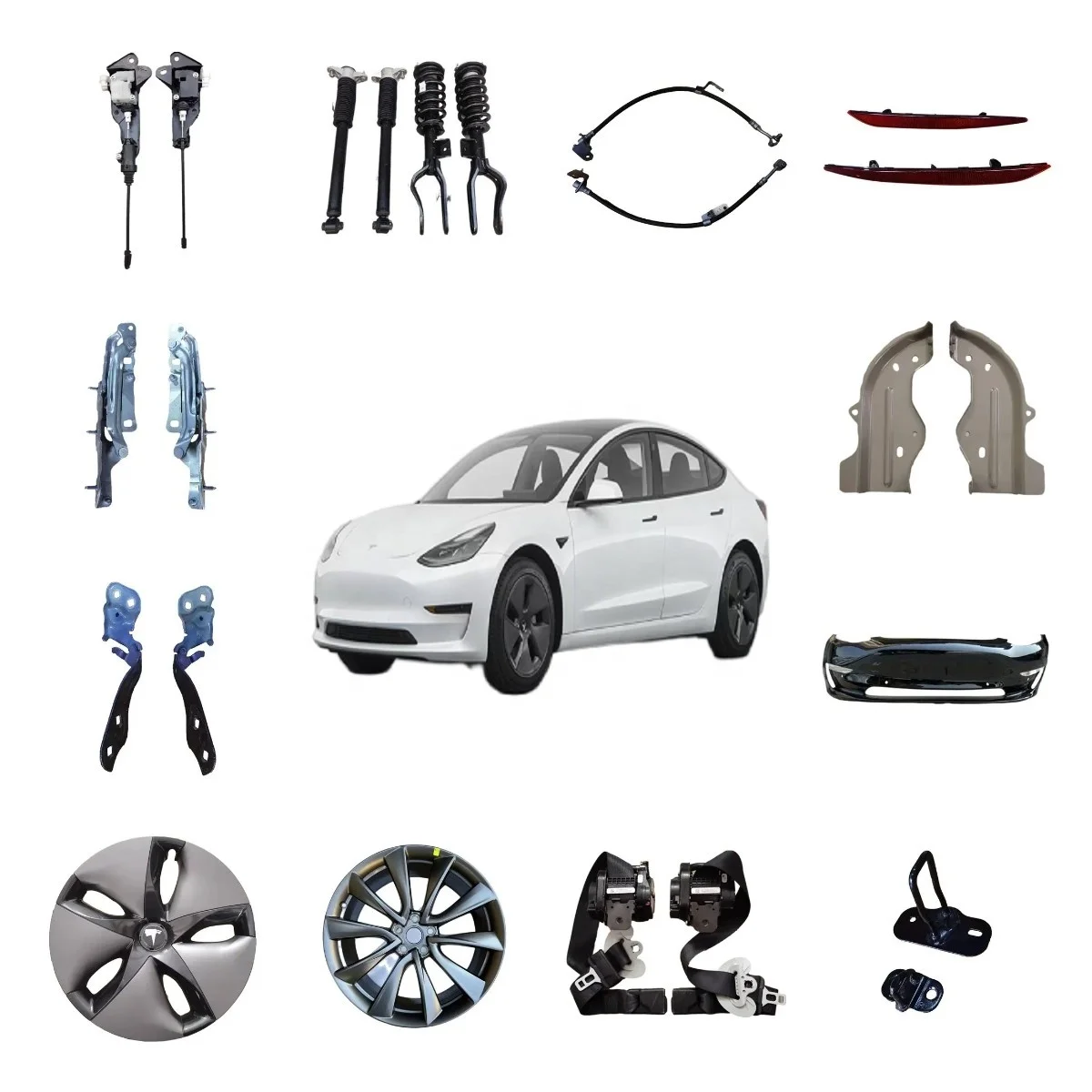 Original New and used Auto Parts Front/Rear storage box license plate holder console Car Spare Parts For Tesla Model 3 Y S X