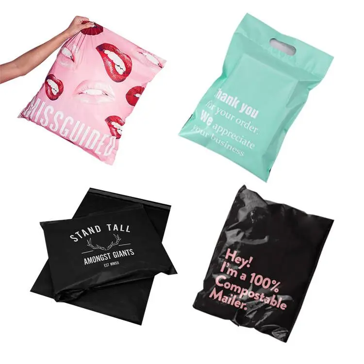 Plant Based  Eco Friendly Biodegradable Logo Design Custom Printed Mailing Clothing Shipping Envelope Corn Starch Poly Mailers