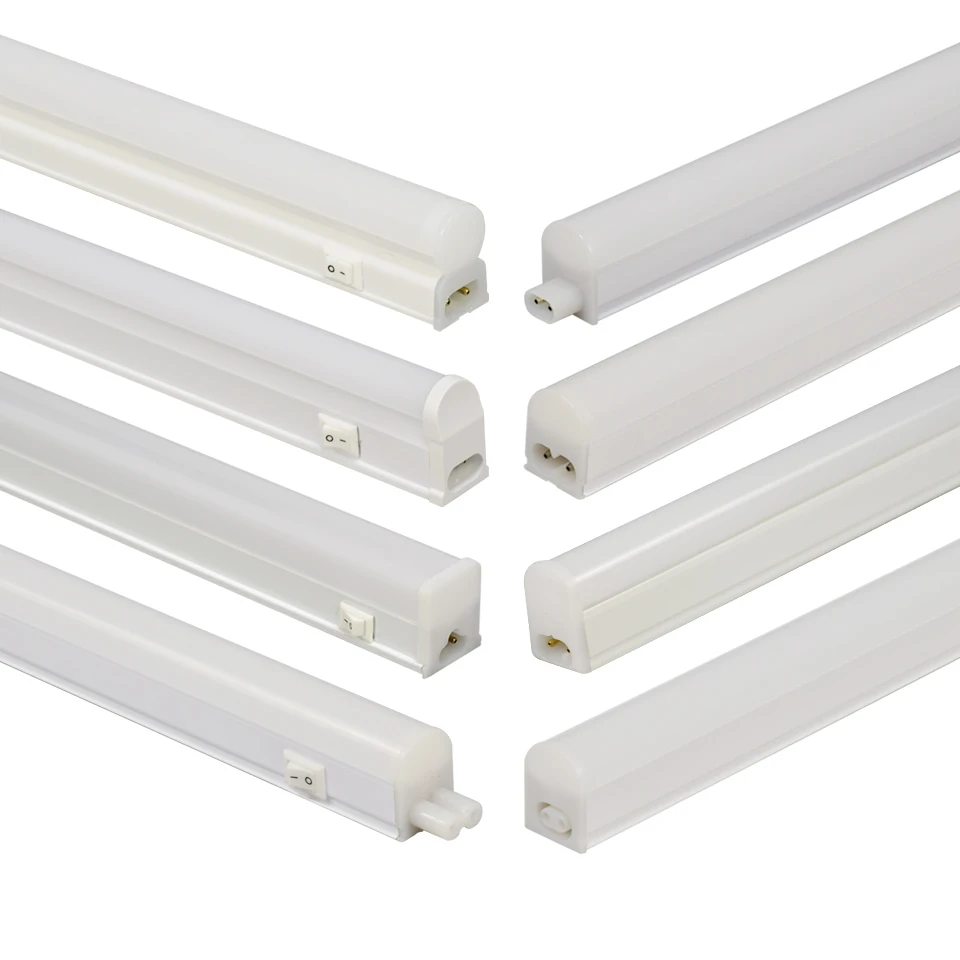 Factory Price T5 10W 0.6M Linear LED Tube Light 3CCT Tricolor with Switch Cold Warm White CCT Hotels Shops Plastic PC Lamp Body