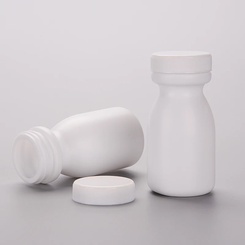 Medicine Packaging White 100ml Capsule Packaging Pharma Health Care Vitamins And Supplements Bottle With Cap