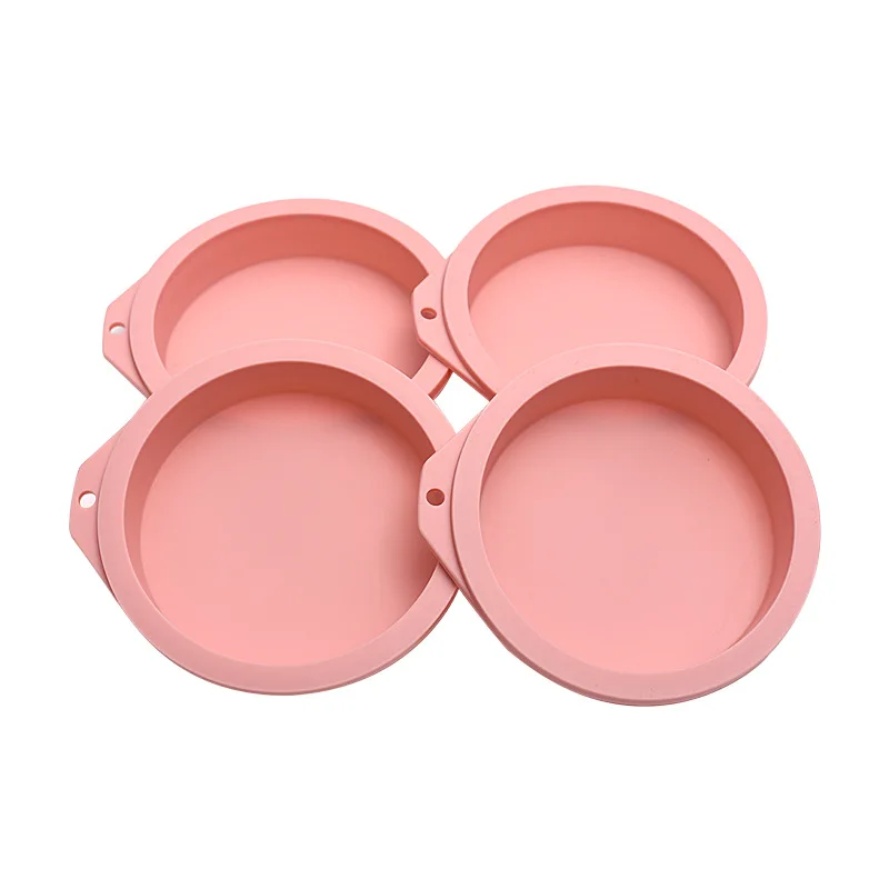 High Quality 4/6/8Inch Silicone Round Cake Baking Mold DIY Rainbow Cakes Mold Cake Pans Baking Tray