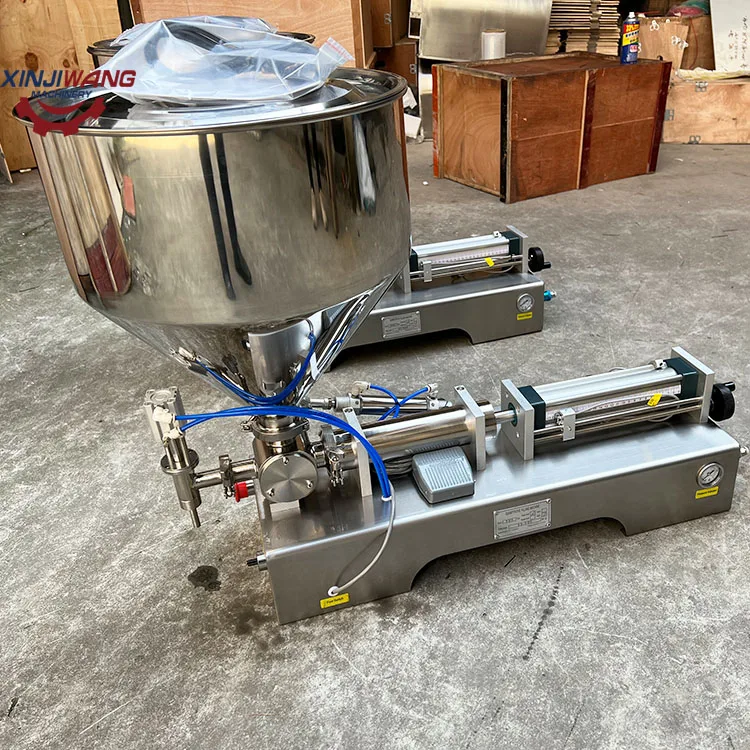 Semi Automatic Lotion Oil Lipstick Hot Cheese Spread Paste Cream Heating Mixing Filling filling packing machine