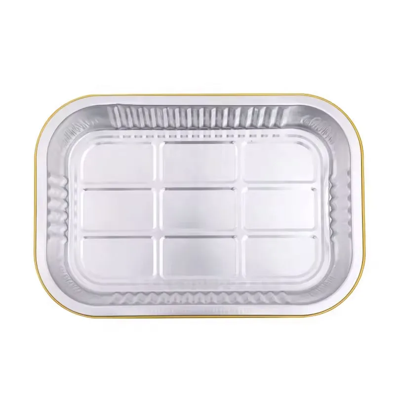 High Quality rectangular Aluminum Food Storage Container Bakery Supplies Foil Box for Food Storage & Container