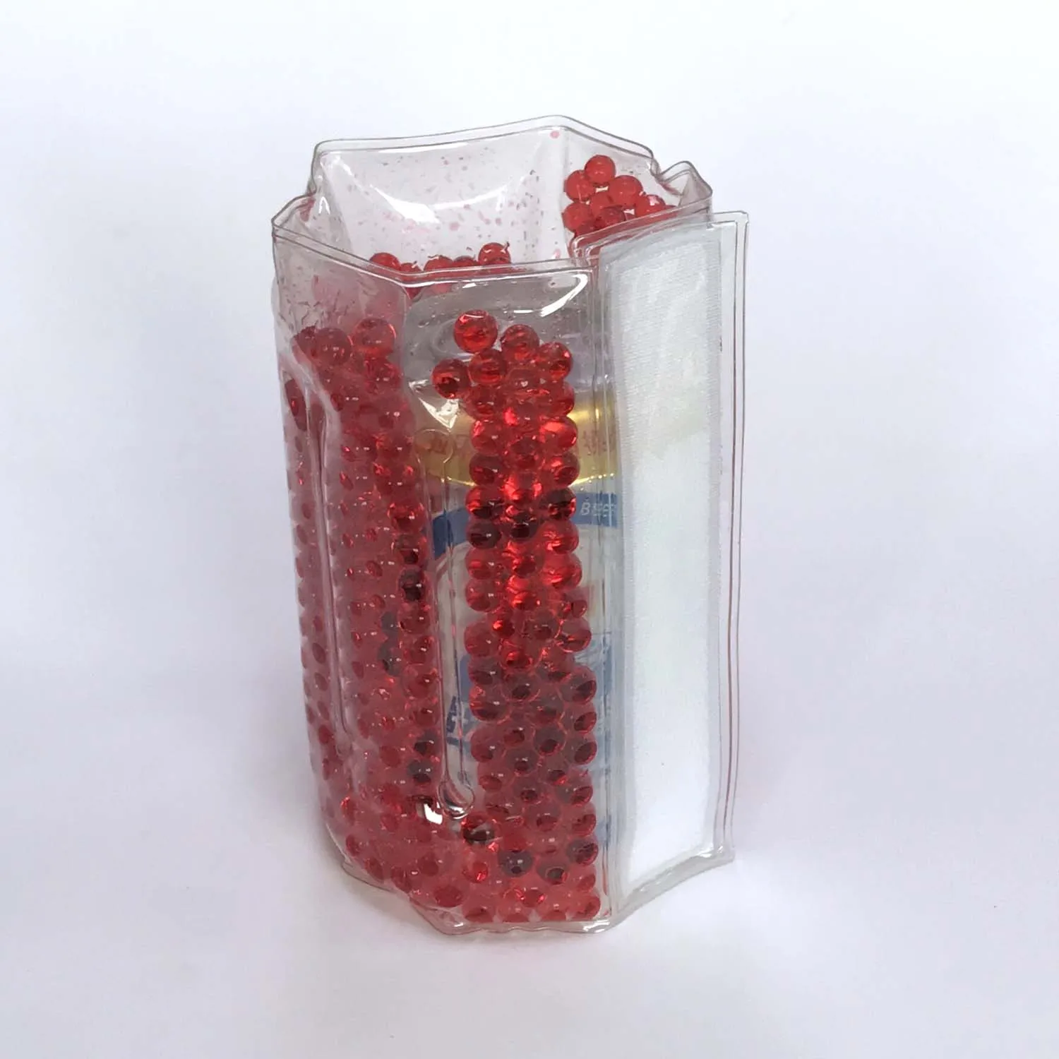 soft crystal pearl beads PVC wrap cooler for wine bottle