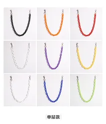 2020 wholesale double layer  hihop neon acrylic chian jean chains for men