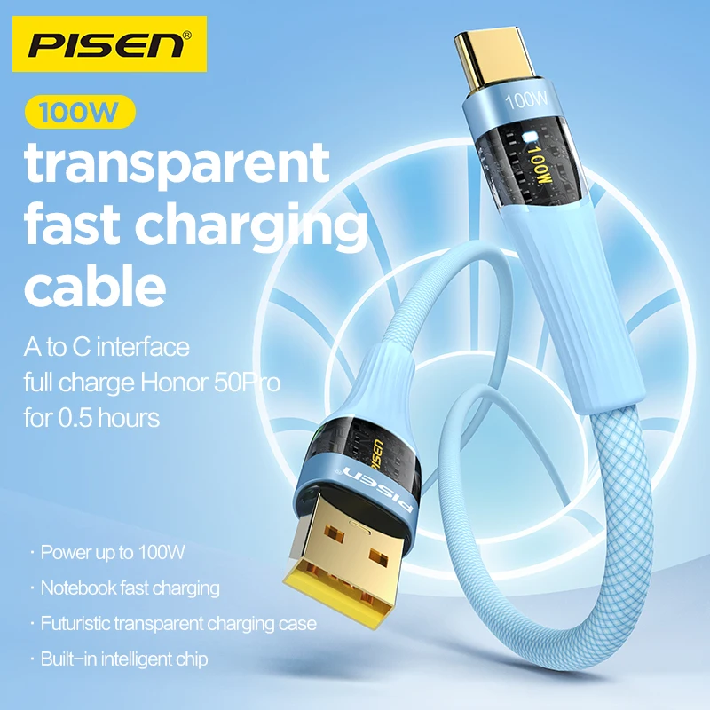 Горячая распродажа заводская цена быстрая зарядка 100 Вт 6A TPE + Плетеный usb-кабель для передачи данных 1 2 м iphone type-c к