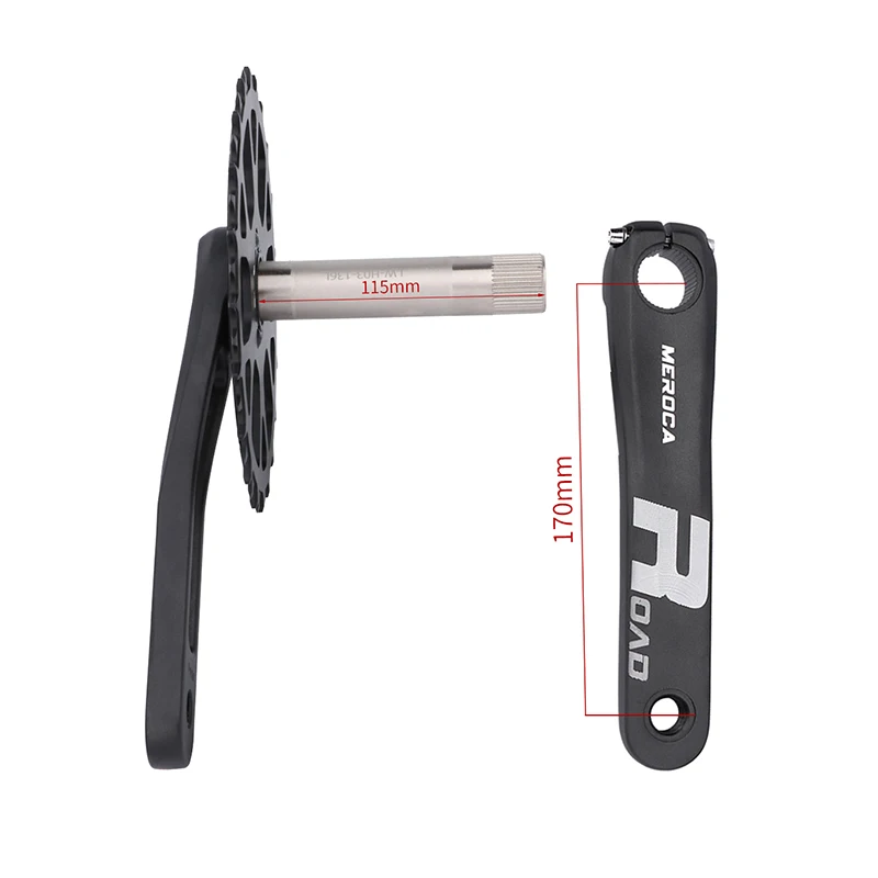 MEROCA ROAD Aluminum Alloy Road Bike Off-road Chainwheel 40T 42T Single Disc Hollow Integrated Crank Bicycle Crankset