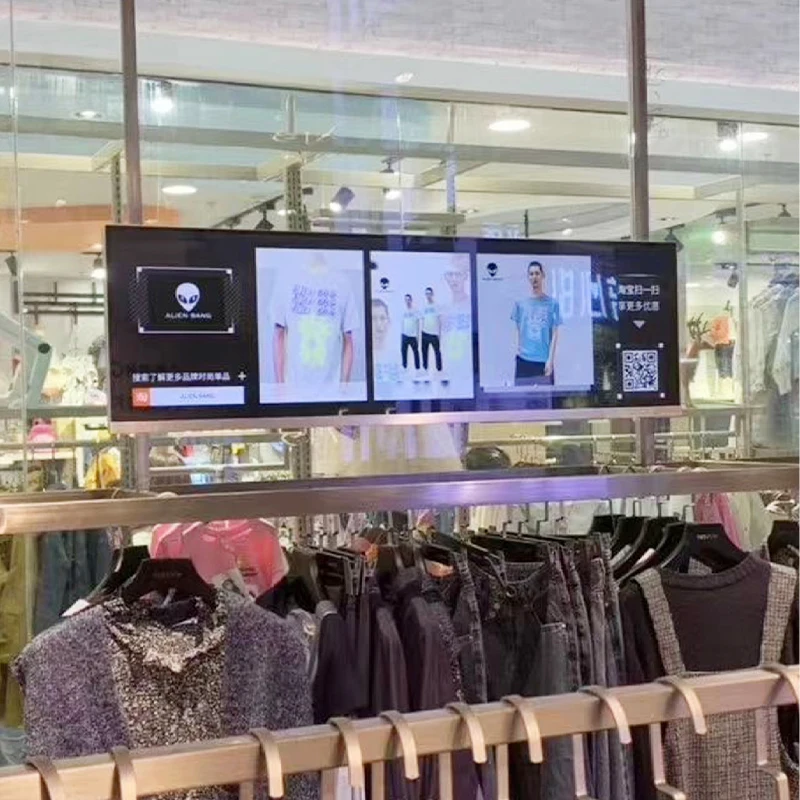 custom restaurant banner advertising media player strip monitor touch screen ultra wide lcd bar display