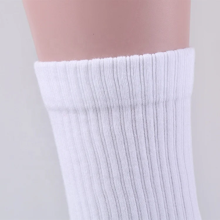Professional men adult plain white combed cotton winter warm sport socks plain white terry sport socks