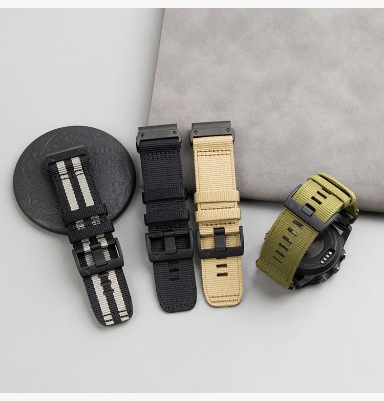 ShanHai 26 22mm Nylon QuickFit Watch Band Strap For Garmin Fenix 7 7X Pro 6 6X 5X 5Plus Epix Gen 2 Instinct 2X Replacement Belt