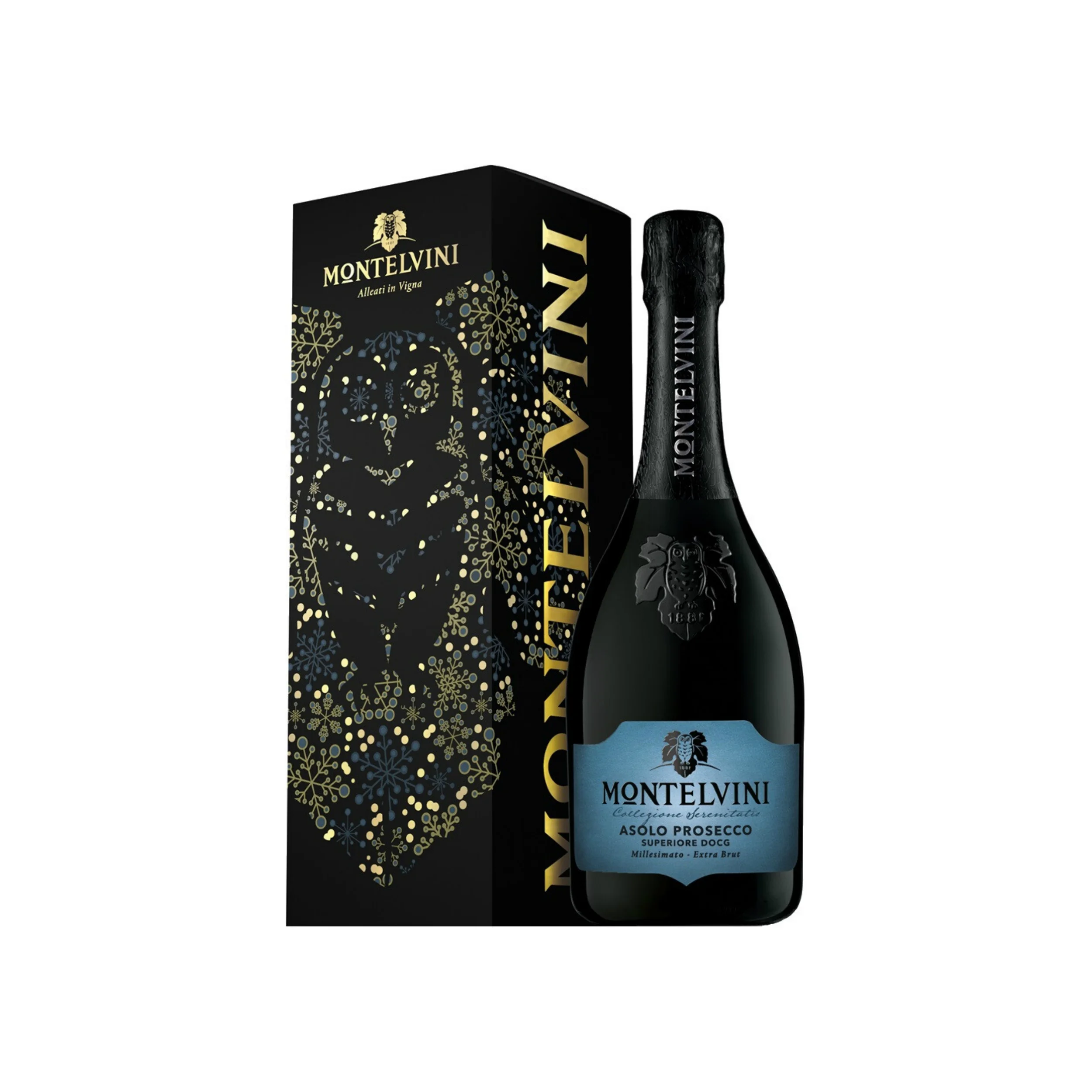 Итальянское роскошное вино, Экстра Грут, сверкающее, Millesimato Montelvini Magnum, чтобы пить очень холодный