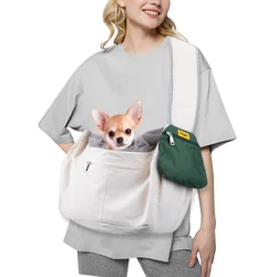 Comfortable Hard Bottom Pet Sling Bag Adjustable Wide Straps Dog Single Shoulder Bag Portable Outdoor Sling Travel Dog Bag