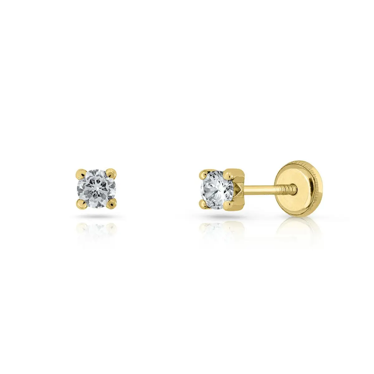 
9K SOLID GOLD Fashion Earrings (Available 10k-14k-18k) CZ Kids Children Woman Screw Back Wholesale 