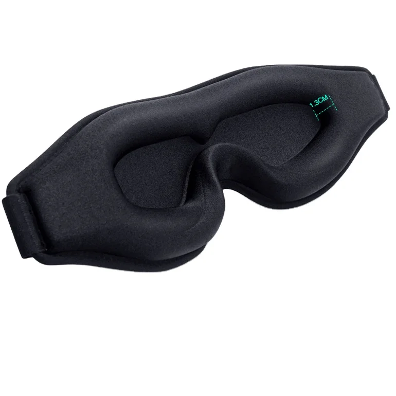 2022 New Wholesale Adjustable Travel Private Label Custom Light Block Blindfold Black 3D Contoured Memory Foam Sleeping Eye Mask
