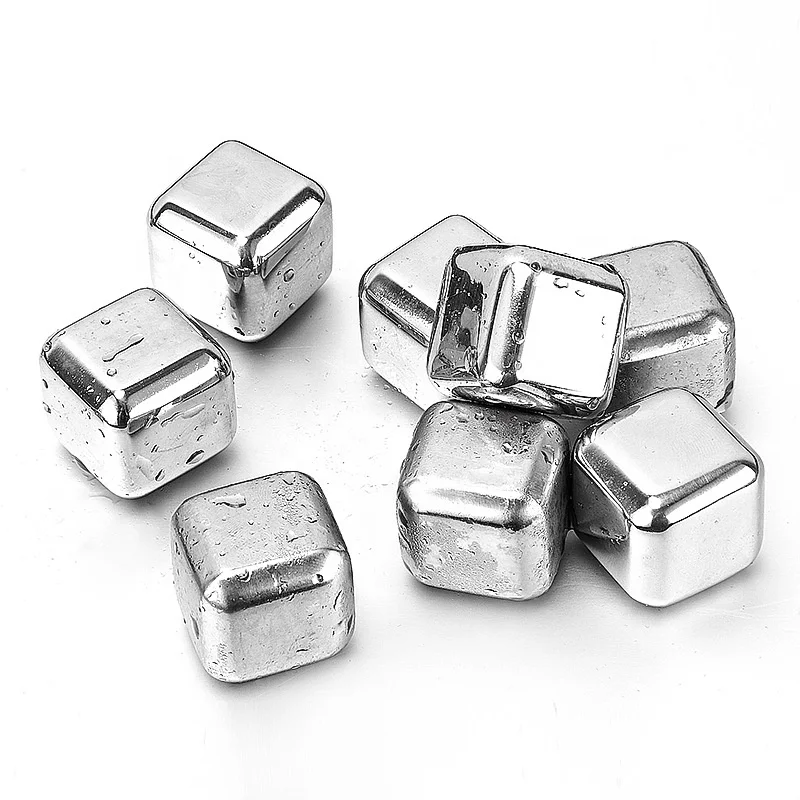 Reusable Chilling Whiskey ice stone cube Beverage Rocks stainless steel ice cubes