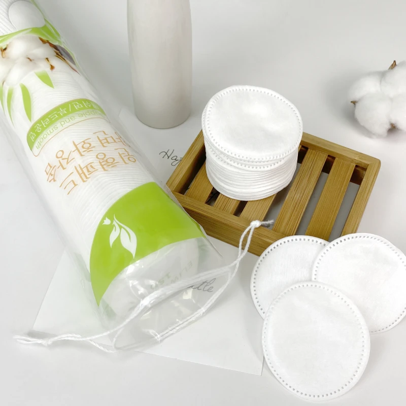 Круглые одноразовые хлопковые подушечки для снятия макияжа