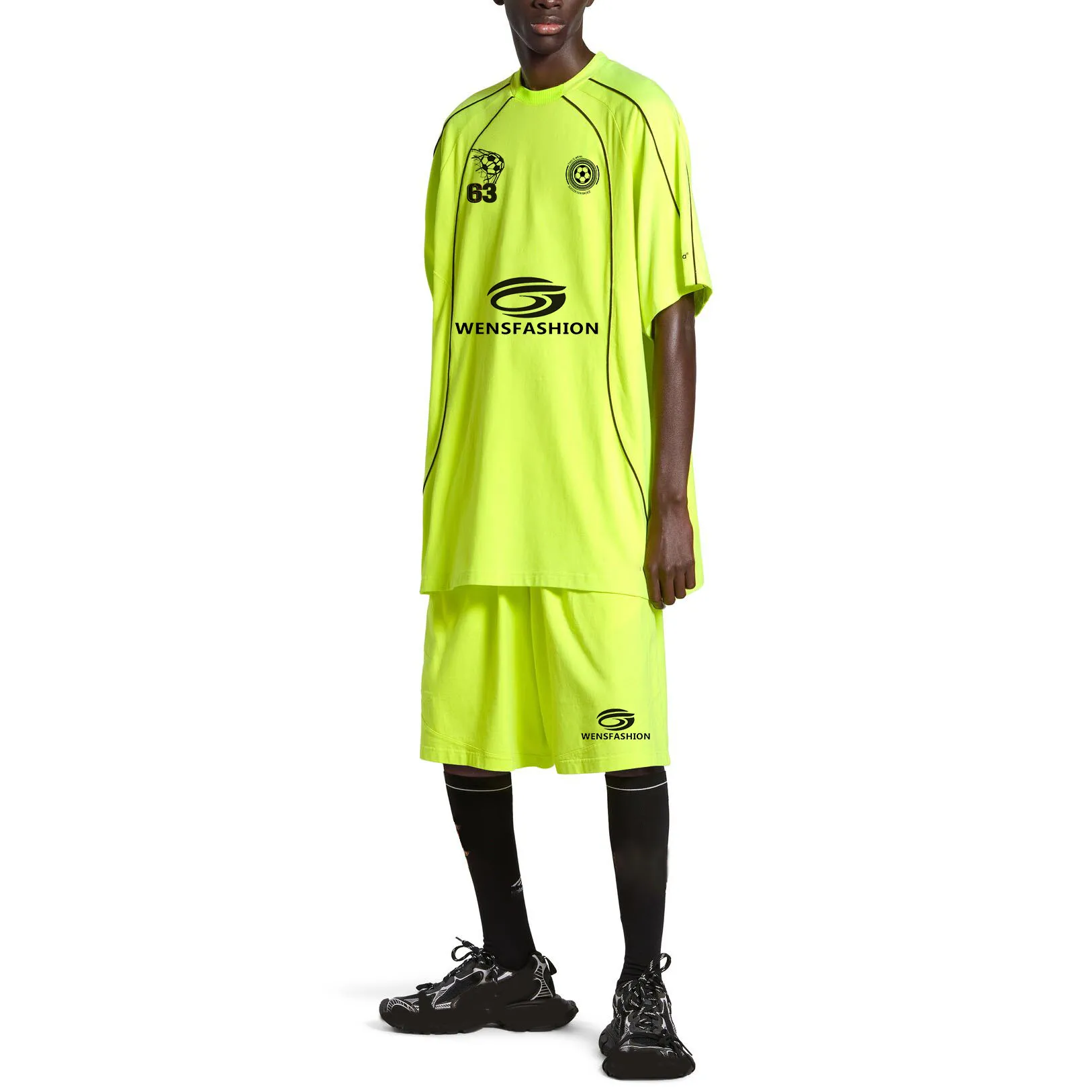 2 Pieces Sports Football Tracksuits Sets Custom Logo Soccer Embroidered Patches  T shirts And Shorts Sets Men