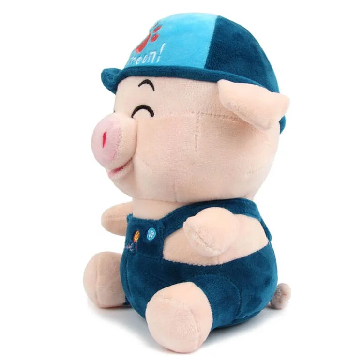 custom boy pig plush stuffed toys doll cute round fat animated doll  pattern