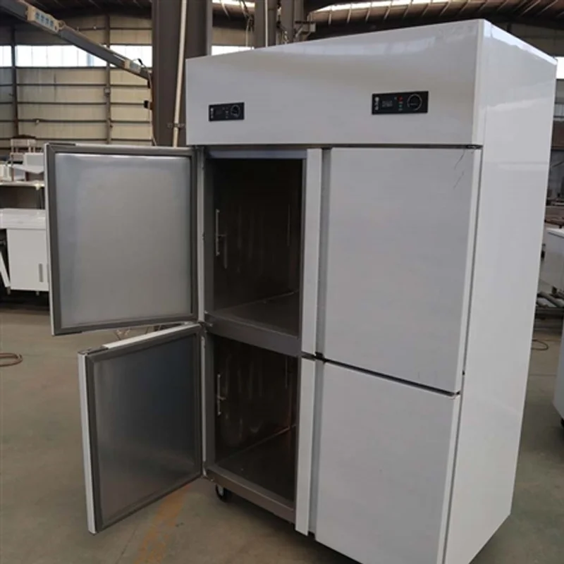 Manufacturer Direct Sales Stainless Steel Four Door Freezer Single/Dual Temperature Options Available Fridge Upright Chiller
