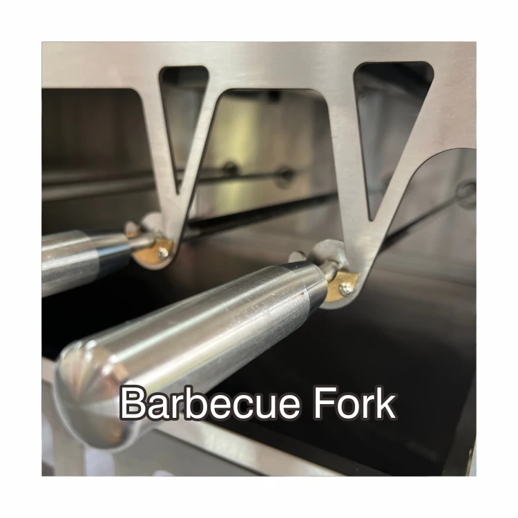 Commercial Gas 4-skewer Brazilian rotisserie BBQ grill And Countertop Baking tray Broiler Grill 2 in 1
