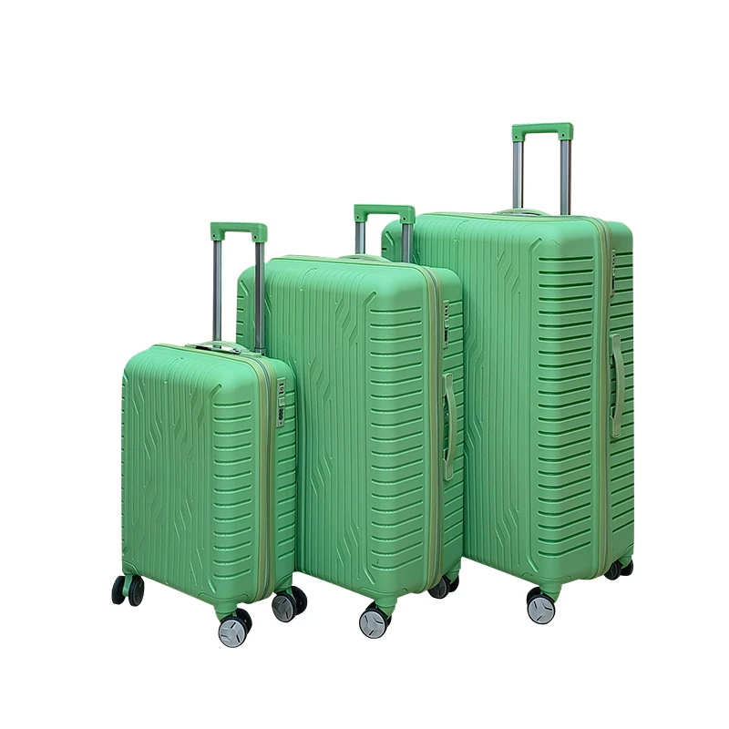 Customizable 3-Piece Travel Luggage Set Convenient PP Material with TSA-Approved Lock and Spinner Wheels for Unisex Airport Use