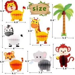 Animal Safari Party supplies Jungle Honeycomb Centerpieces 3D Table Decorations,Birthday Decorations Set Baby Shower Party theme