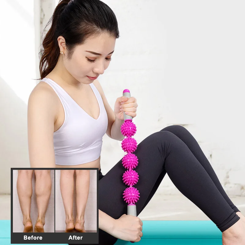 5-Ball Yoga Stick Roller for Body Muscle Fitness Training & Training Muscle Point for Foot Hand Leg Arm Waist Massage
