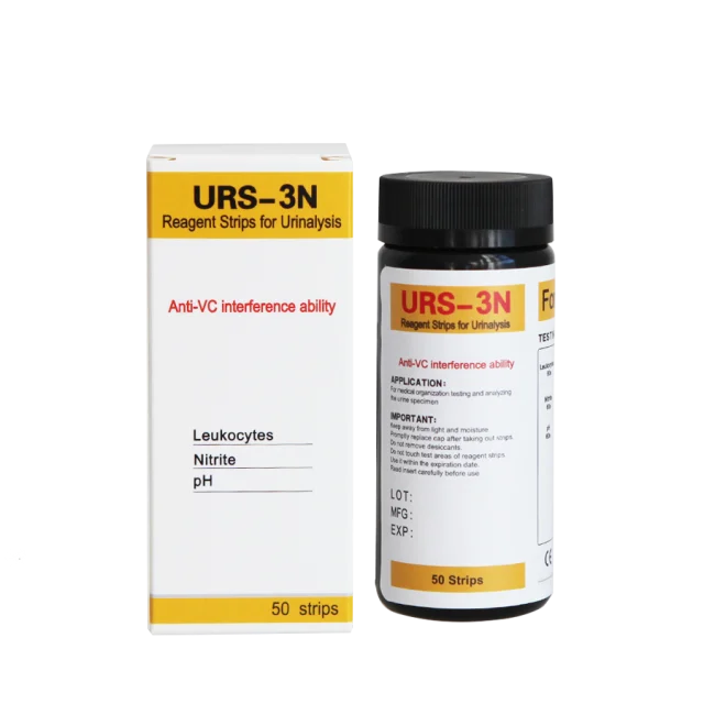 Medical Diagnostic Simple Usage Urine Test Strips URS-3N/UTI-3 with CE ISO Certificate Leukocytes/Nitrite/PH