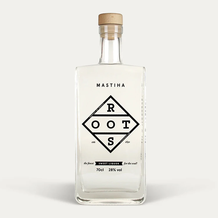 Custom empty flint glass bottle for vodka gin 700ml 750ml distillery custom whiskey brandy rum spirits glass bottle